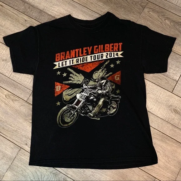 Brantley Gilbert Let it Ride Tour 2014 Concert T Shirt - Picture 1 of 2
